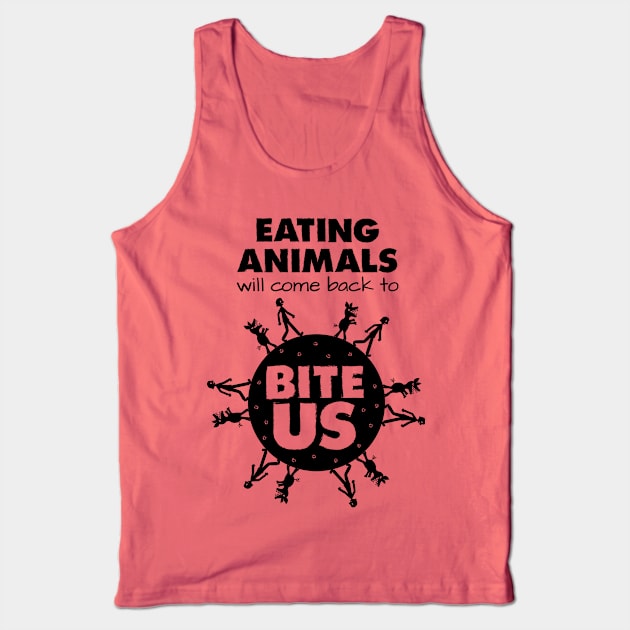 Eating Animals Will Come Back to Bite Us Tank Top by Sun Jesster